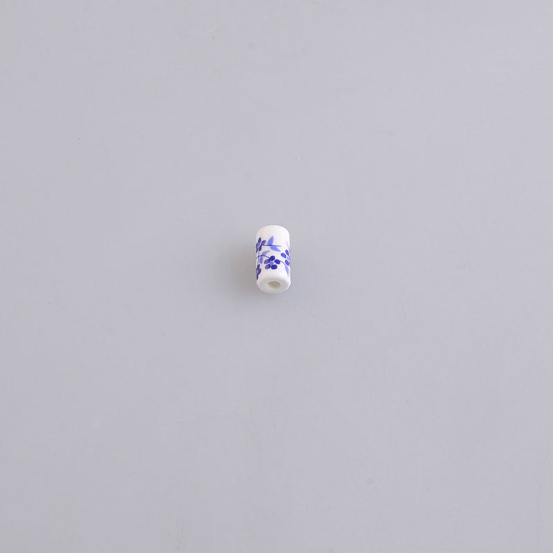 Perle rectangulaire à motif en céramique (lot de 20)