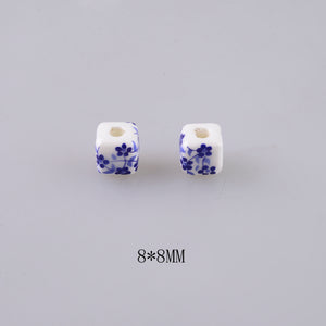 Perles carrées S en céramique à motif (lot de 5)